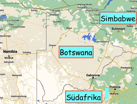 Bild: Karte der Rundreise Botswana