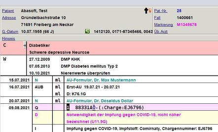 Tipp der Woche EVA Tipps Praxissoftware Praxisverwaltung abasoft EVA Tipps Software Kniffe Patientenakte Fallakte Datum Textgruppe W datumsunabhängige Anzeige mit Datum in der Fallakte Praxisparameter einstellen