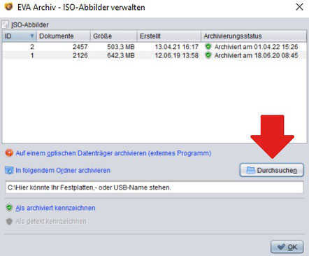 Tipp der Woche EVA Tipps Praxissoftware Praxisverwaltung abasoft EVA Tipps Software Kniffe ISO Abbilder Verwaltung EVA-Archiv Speicherplatz verwalten Daten Sicherung EVA Hack