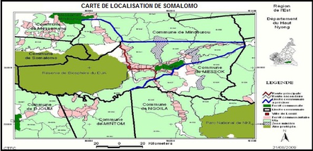 Plan de localisation de la Commune de Yokadouma