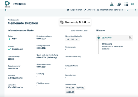 (Screenshot IGE/Swissreg)