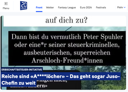 (Screenshot «20 Minuten»)