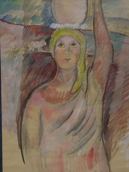 tableaux vaudois, huile sur toile, paysage vaudois, peintre vaudois, peintre, nu, lac Léman, barque, Alice Bailly, femme peintre, baigneuses