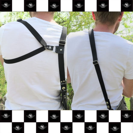 Rückenansicht einer Halftertasche an einem Mann