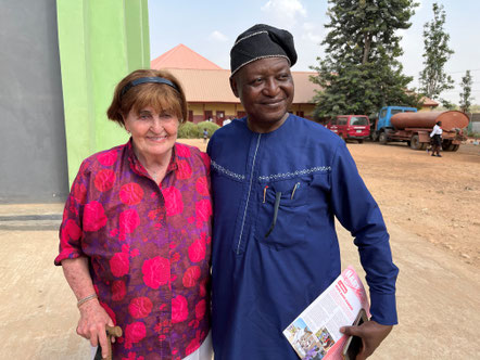 Luka Binniyat with Baroness Caroline Cox in Kaduna state, March 2022.