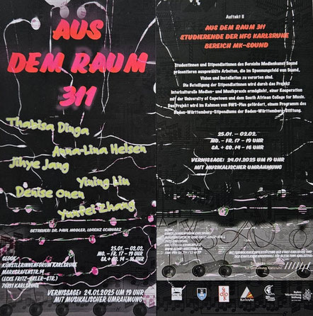 Einladungskarte "Aus dem Raum 311", HfG Karlsruhe