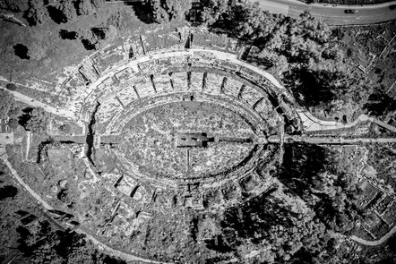 Syracuse - Amphithéâtre : Vue aérienne - Neapolis - Siracusa