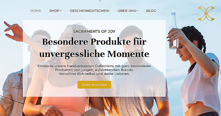 Screenshot der Startseite von Sacraments of Joy (verändert) 