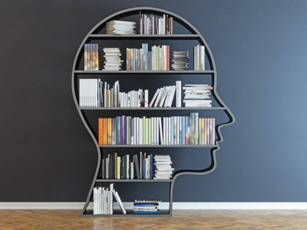 Clickandbay- Head-With-a-Bookshelf-Gray