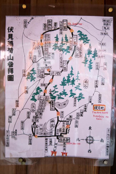 伏見稲荷山手書きの参拝図