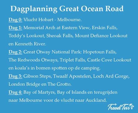 Dagplanning Great Ocean Road