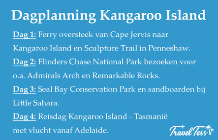 Dagplanning Kangaroo Island