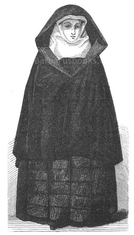 Abb. 256. – Ein Begine. – Aus einem Kupferstich in der „Geschichte der Herkunft der belgischen Beginen“ von Hallman.