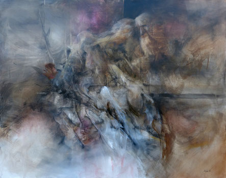 Père et fils acrylique sur toile dim 130cmx162cm