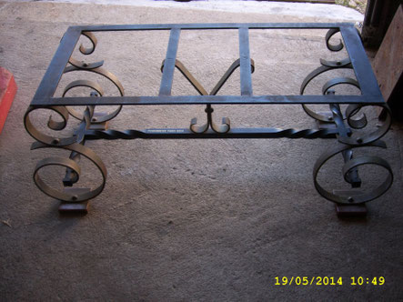 Table basse en fer forgé