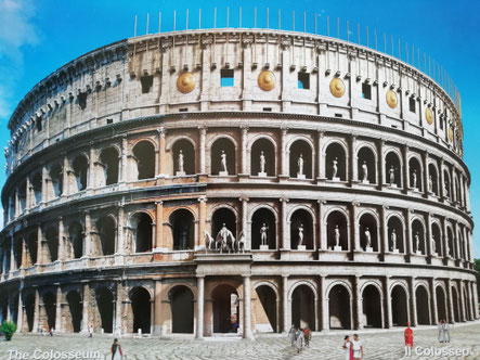 Decorative statues and bronze shields