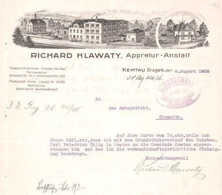 Die Appretur-Anstalt Richard Hlawaty - Meine persönliche ...