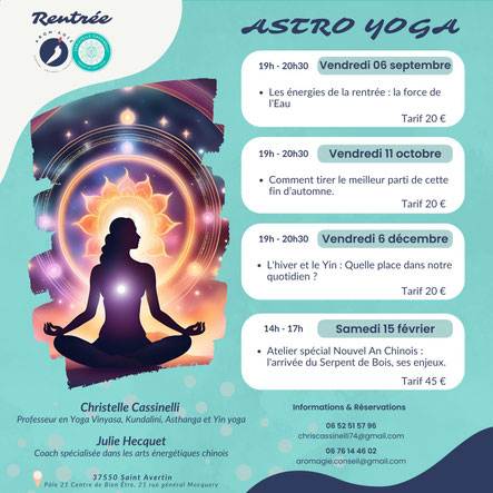 Atelier d’Astro Yoga à Saint Avertin - plateforme bien etre en touraine via energetica
