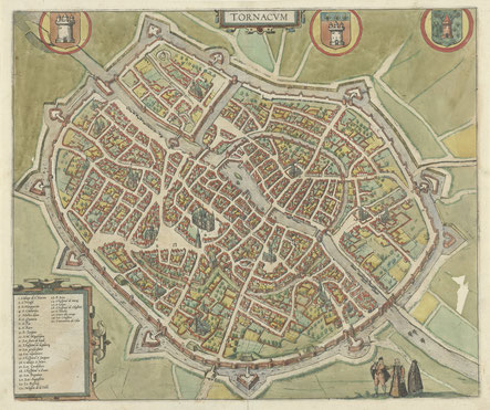 Plattegrond van Doornik - Frans van Hogenberg - 1588 Rijksmuseum Amsterdam