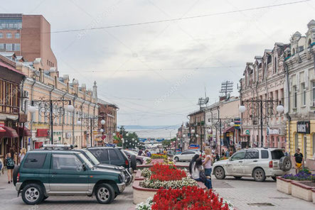 Vladivostok-Streets with Asian and European influence