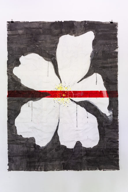 BROKEN HISTORY II, 2020, ink, handmade paper, collage, photo © materialmatters