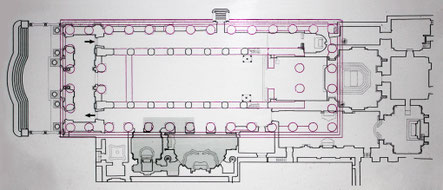 Syracuse - Duomo/Temple d'Athéna (Ortygie) : Plan - Entrée située à l'Ouest