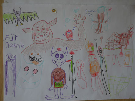 (für mich gemalt von einer Sechsjährigen mit Hilfe ihrer großen Schwester)