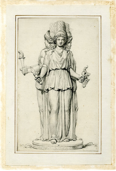 Dessin d'Hécate, utilisé dans les entrées des maisons et des temples