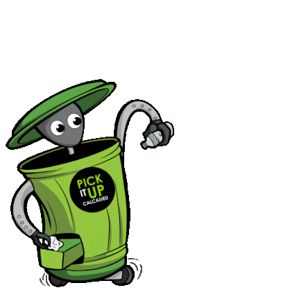 Children at school learning about litter and raising their hands to ask questions