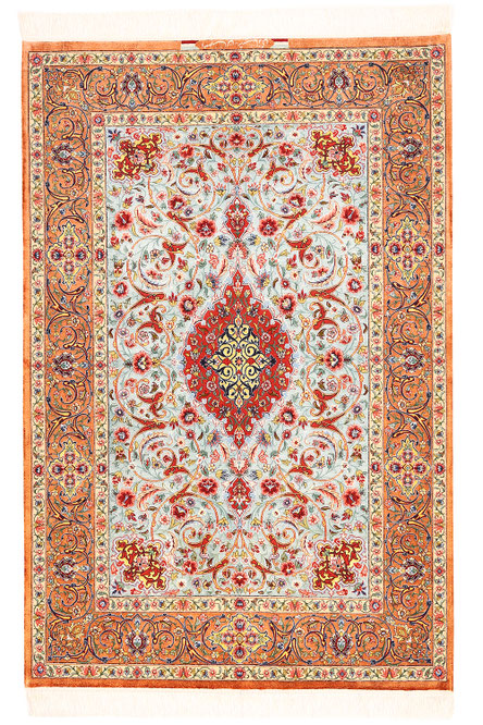 タギーペルシャ絨毯　ウール＆シルク絨毯