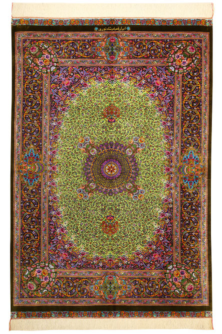 タギーペルシャ絨毯 クムシルク