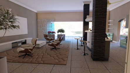 Lounge-Bereich in Finka mit Bar und Kino