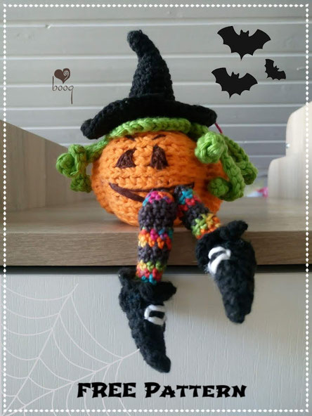 halloween witches pumpkin crochet amigurumi free pattern - boogID