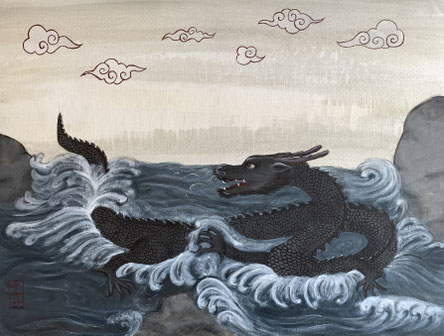 "Water dragon", 60x80 cm - SOLD -