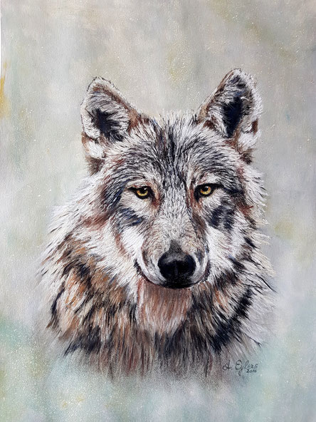 Wolf, Pastellkreide 50x70,  2016   verkauft