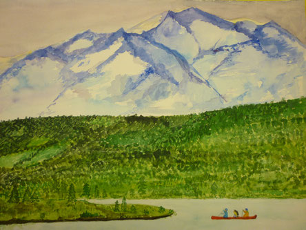 wild, weit, wunderbar! Lake Clark Nationalpark in Alaska, Kanu fahren mit Blick auf ewiges Eis!