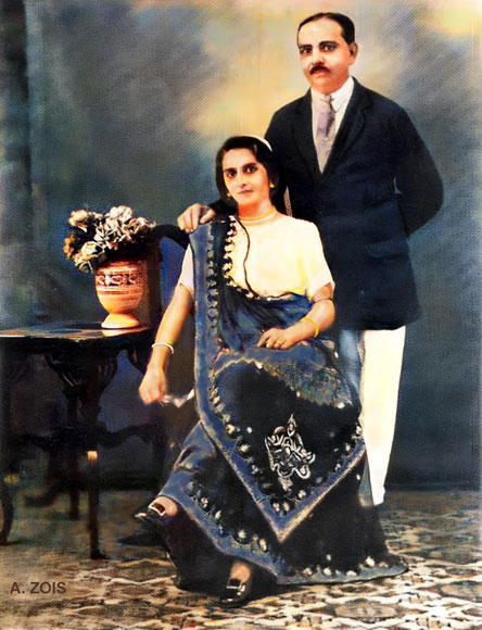 1920s : Dina & Naval Talati. Image rendition by Anthony Zois.