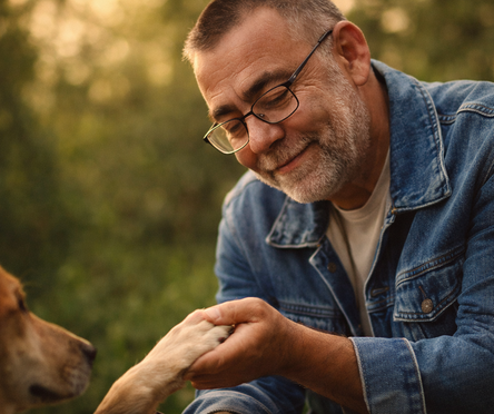 Olaf Anderfuhr, Tierheilpraktiker bei Hausbesuch mit Hund in Bad Harzburg