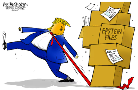 "The Epstein Files", by Walt Handelsman, The Dallas Morning News, November 19 2025