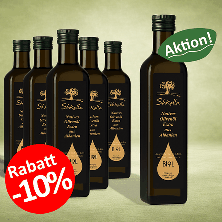  Natives Olivenöl aus Albanien - Shkalla Extra Virgin Olivenöl 0,5 Liter Flasche