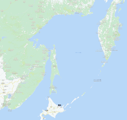 オホーツク海とその周辺（クリックで拡大 ©GoogleMap）