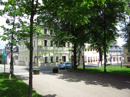 Auf dem Marktplatz von Oberwiesenthal