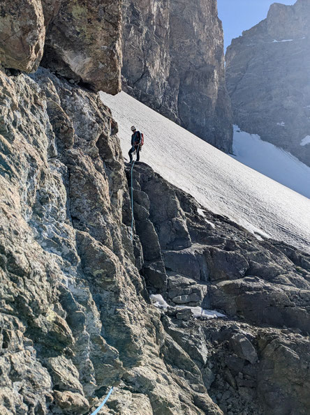 Arête du Promontoire, Grand Pic de la Meije, Traversée de la Meije, Refuge du Promontoire, les Enfetchores, Mejie, Überschreitung Barre des écrin, écrinmassiv, La Grave
