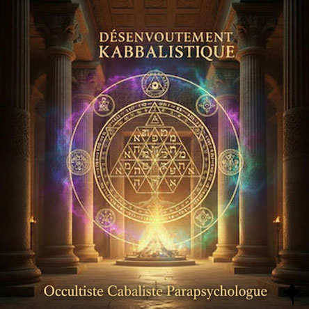 Désenvoûtement Kabbalistique authentique avec création de talisman personnalisé pour une protection à vie contre la magie noire. Expert Désiré Geoffroy PCS 227C.