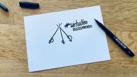 #wirhaltenzusammen Grafik, handgemalt
