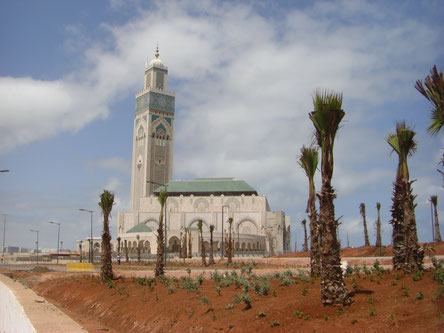 La Corniche en cours d'aménagement au niveau de la mosquée Hassan II. Photo : Quentin Nam