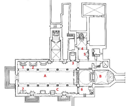 Matera : Plan du Duomo della Madonna della Bruna e di Sant'Eustachio