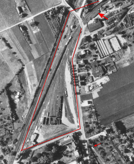Historische Luftaufnahme Güterbahnhof Kohlscheid von 1953     (c) Tim-Online