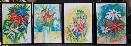 Serie Blumen Ölpastell A4