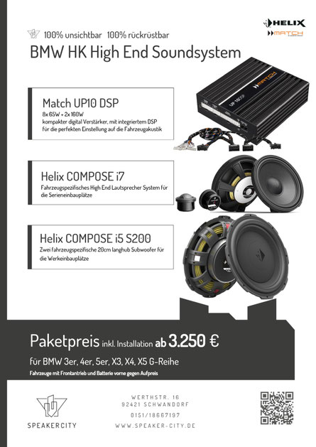 BMW G31 G01 X3 5er 3er G21 Soundsystem verbessern Harman Kardon Upgrade mehr Bass DSP Endstufe